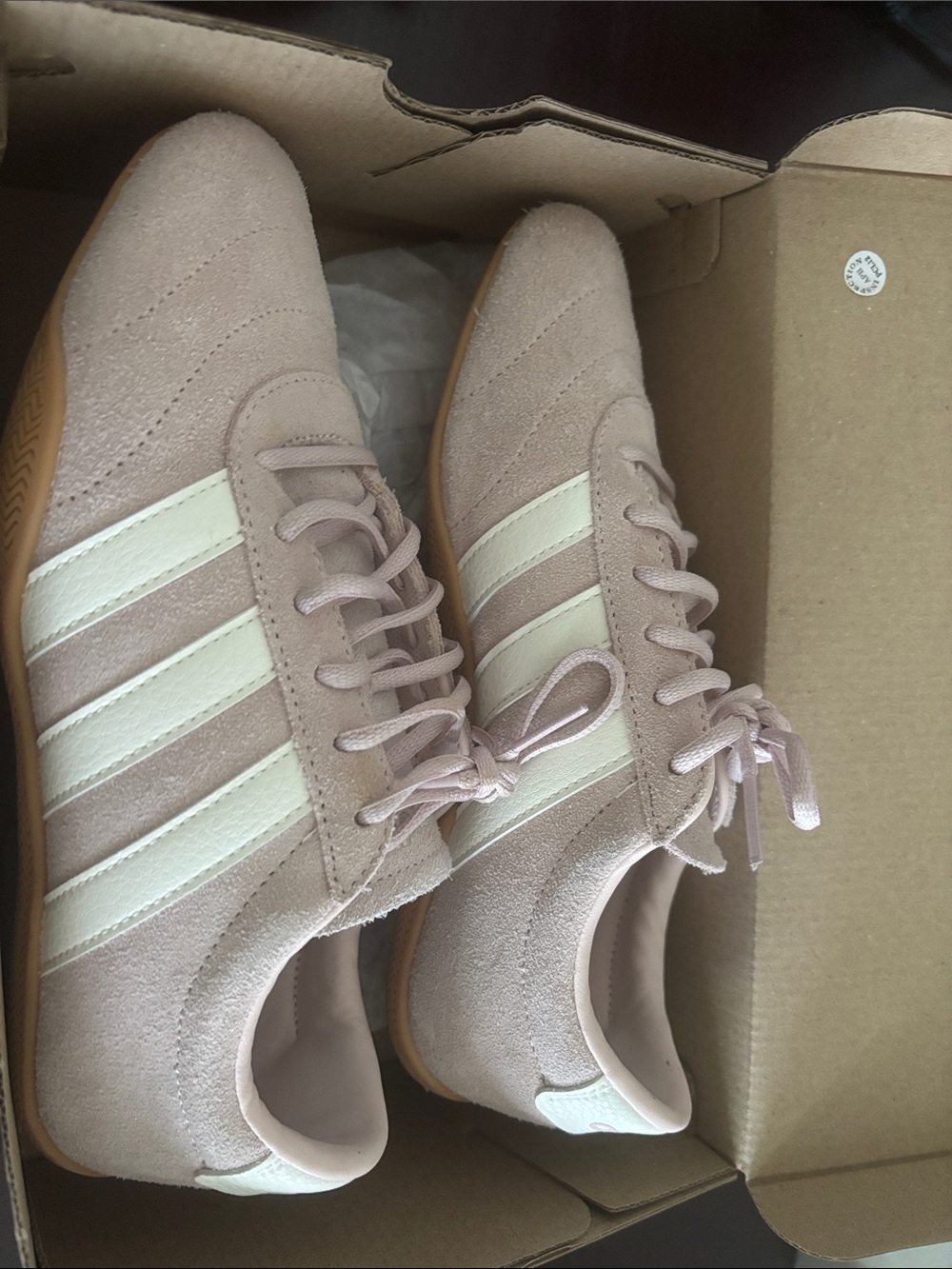 adidas Suede Sneakers in Dusty Pink with White Stripes